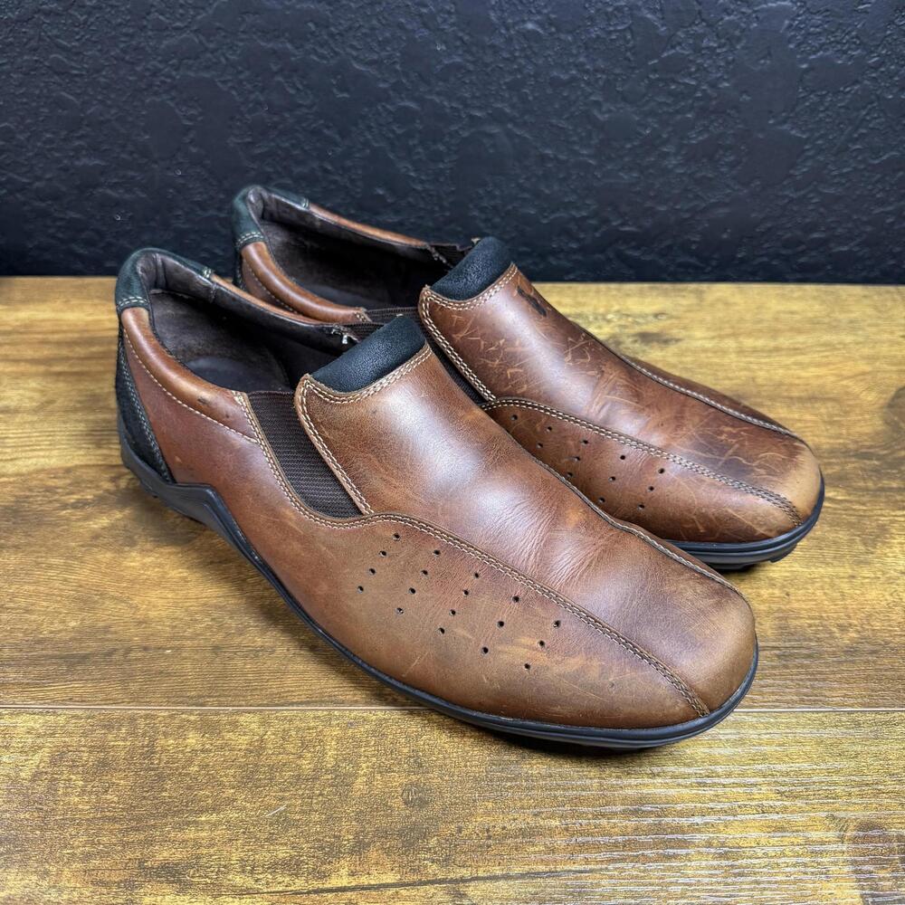 Cole Haan Country Shoes Mens Size 10 Brown Leather Slip-On Loafers Vibram‎ Sole